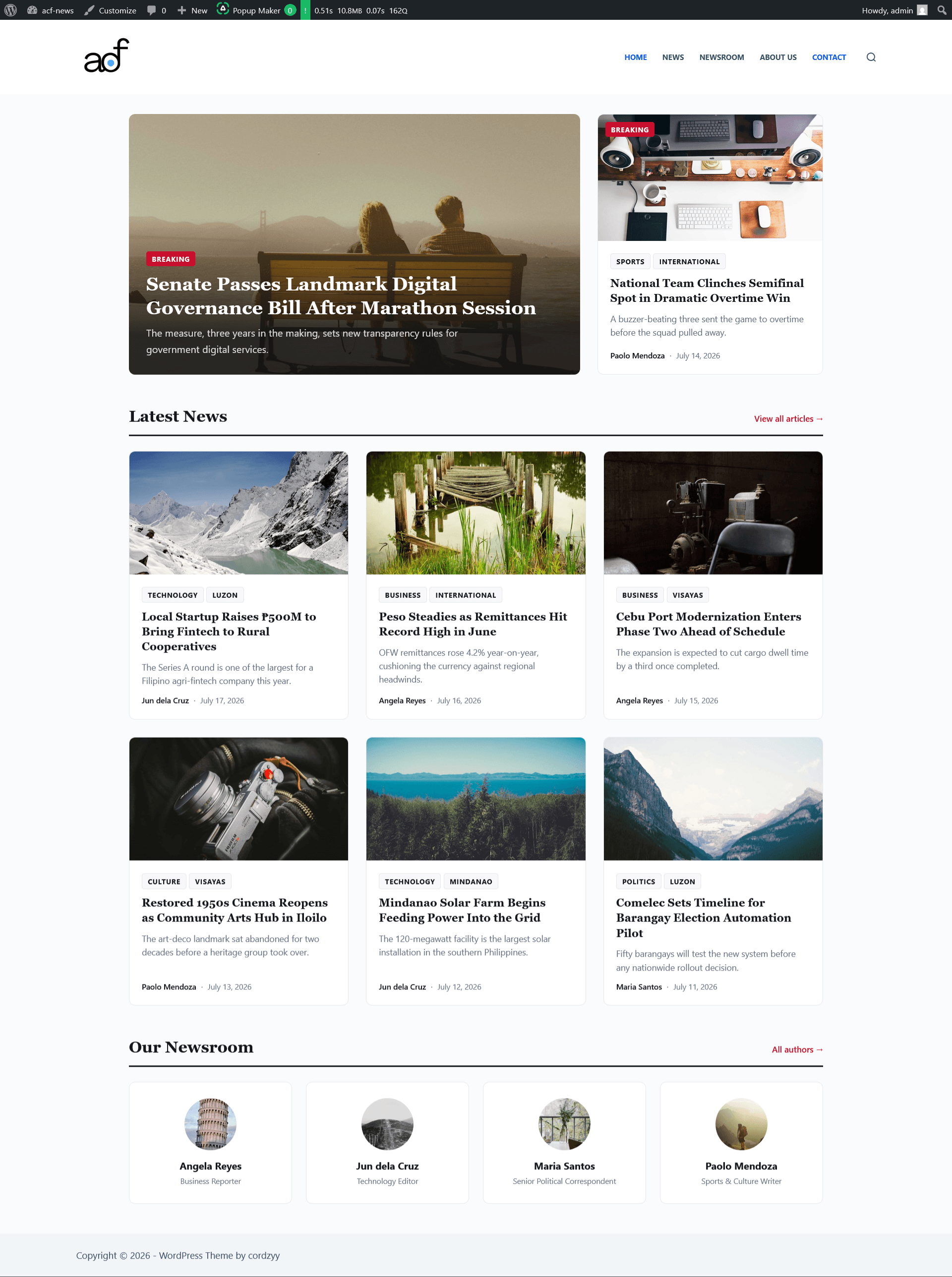 ACF News – Filipino News Portal Theme